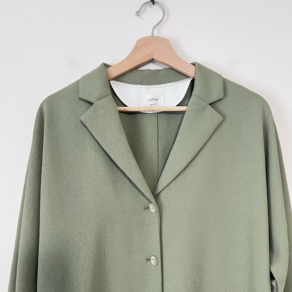 Aritzia Wilfred Freeform Shirt Sage Green Oversized Button Up Size S Relaxed - Picture 4 of 10